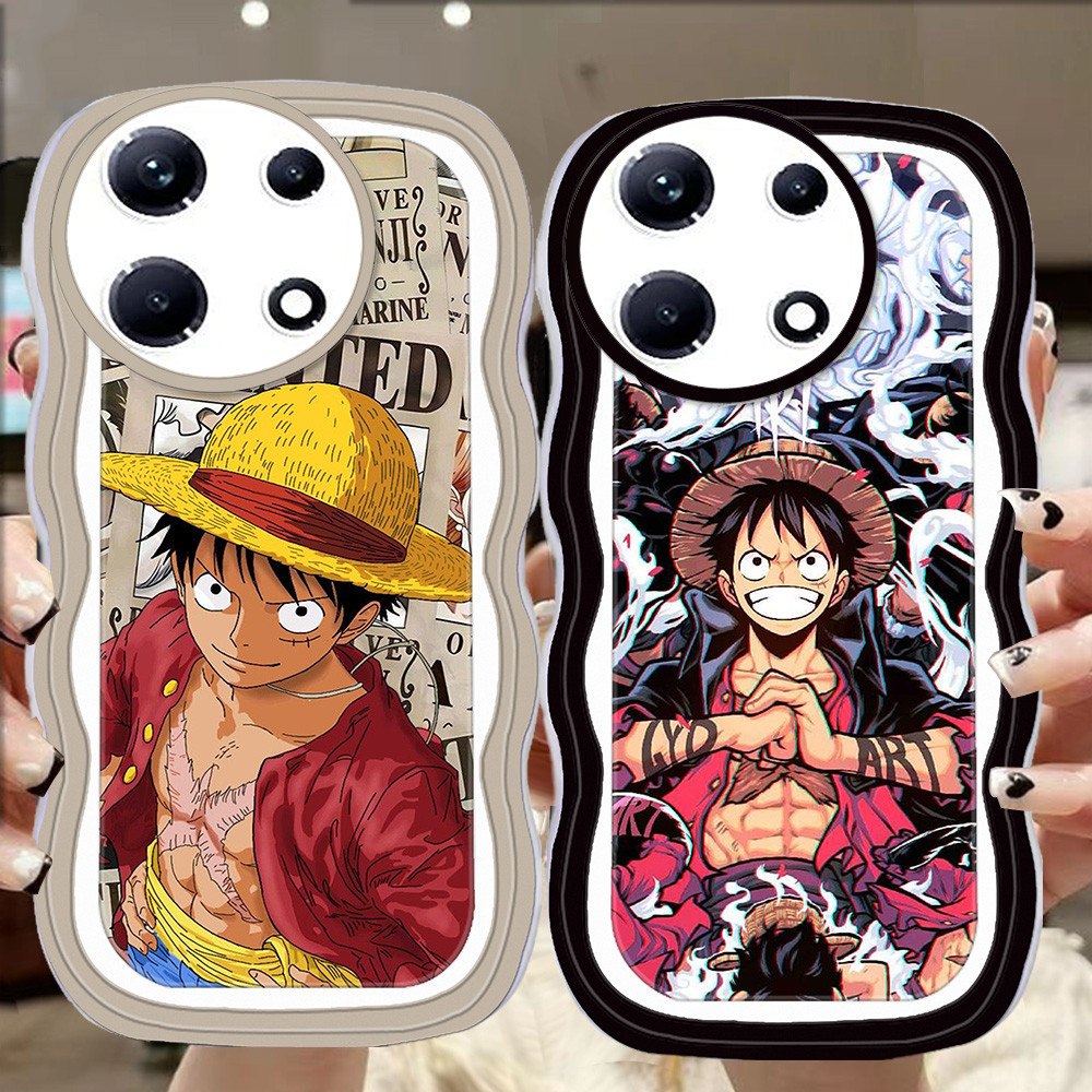 A-91 One Piece Luffy TPU Casing untuk Infinix HOT Note 30 30i Smart 7 Play Pro Transparan Case