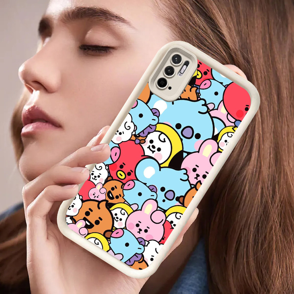 DE-5 BTS Casing Handphone Untuk Xiaomi Redmi Note 10T 10 14C 10s A3 Lite Pro 5G