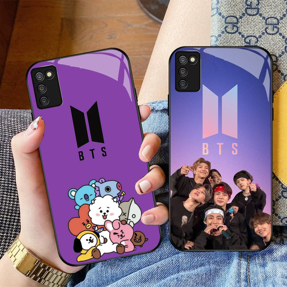 CK-46 BTS ARMY BT21 HD Glass Casing untuk Samsung A03S A71 M02S A02S A51