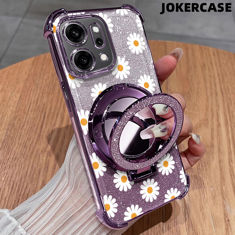 Glitter Card Case HP Oppo A53 A9 2020 A57 2022 A17K A15 Cermin Dengan Stand Oppo Case Silikon Casing