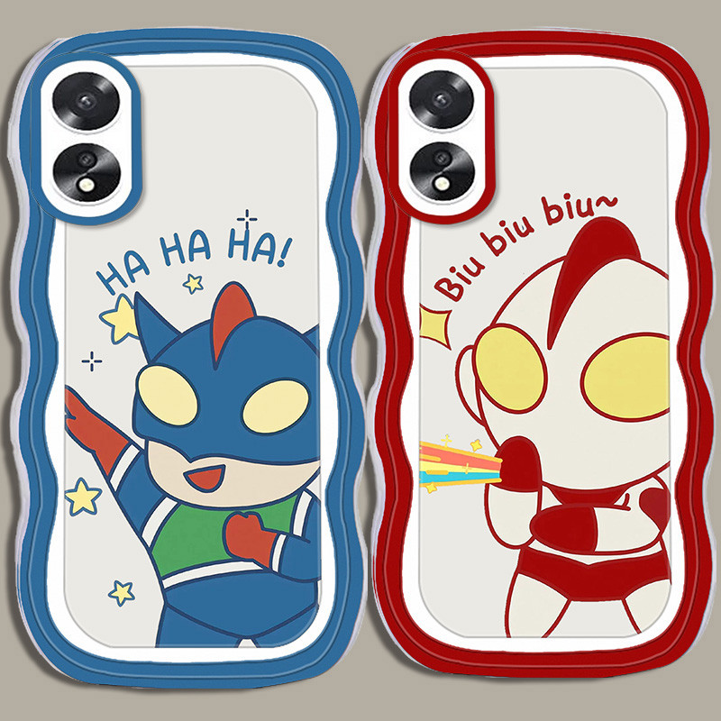 A-2 Ultraman TPU Casing untuk OPPO Reno A17 A78 A38 8T A60 A98 5G Transparan Case