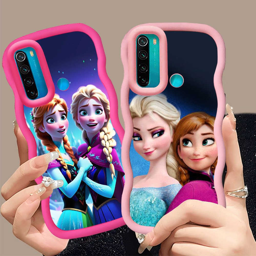 A-5 Frozen Casing untuk Xiaomi Redmi Note 8 7 Pro 2021 hitam merah Pink Case