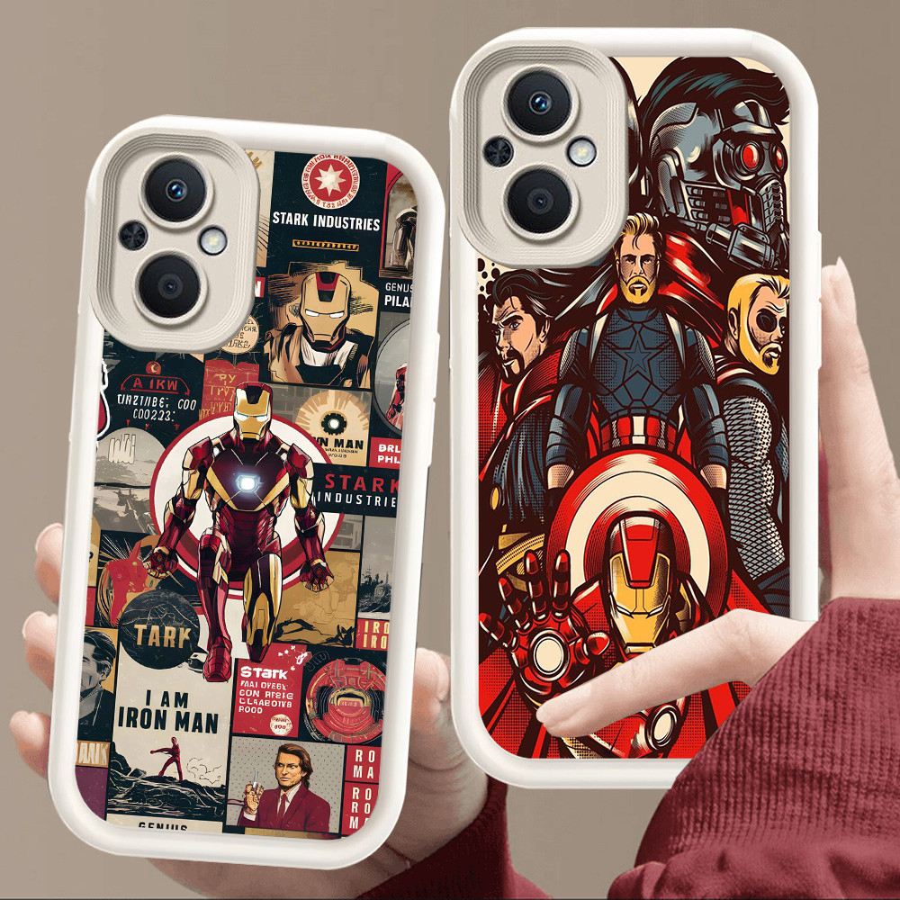 Casing untuk OPPO Reno 7Z Find X5 8 7 8Z Lite 5G Putih lembut E8 Iron Man