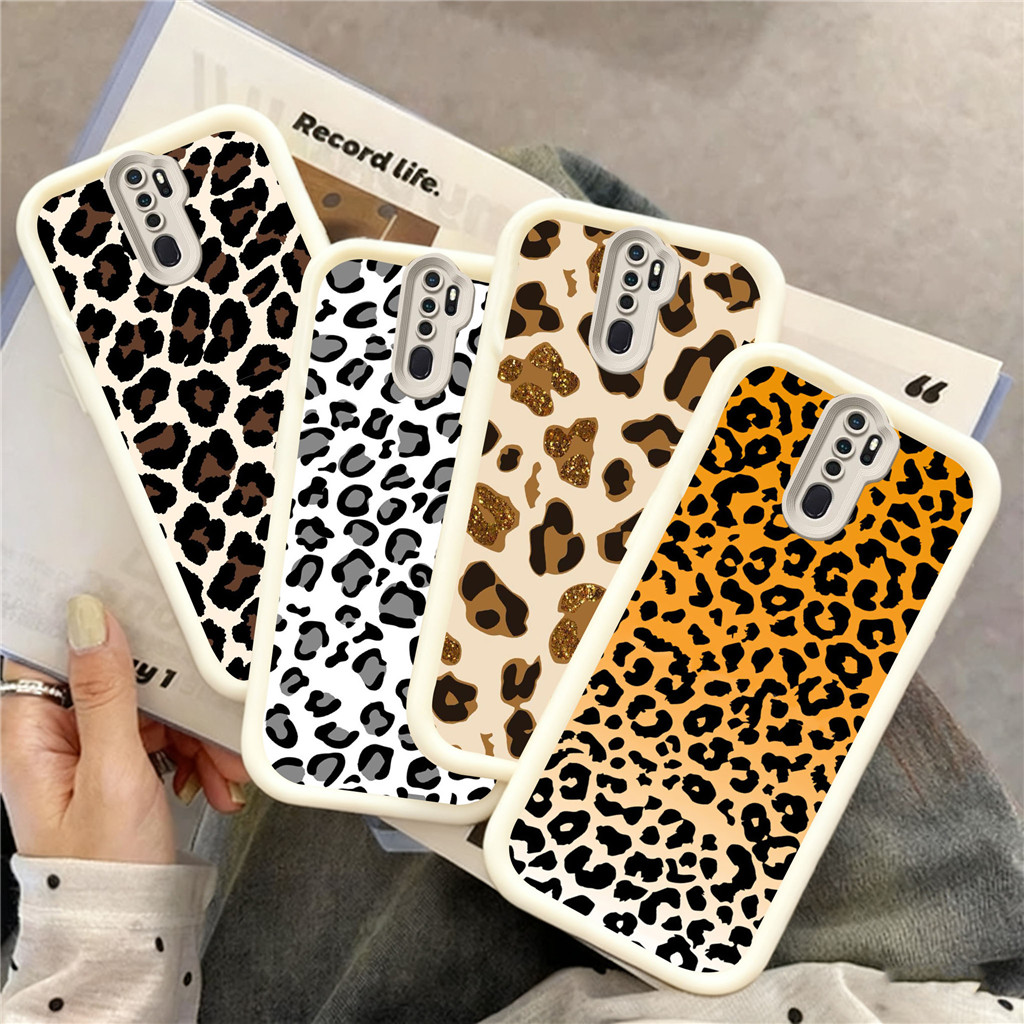 SKM41 Leopard pattern Casing untuk OPPO A77 A92 A9 A74 A77s A76 A93 A78 A91 2020 5G kasus silikon lu
