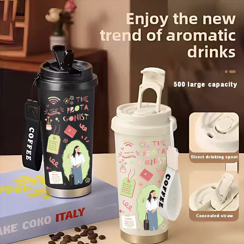 MBTI Extrovert Tumbler Kopi Stainless Steel CUP 500 ML Vacuum Mug Termos Coffee Cup CUPLXSP01016