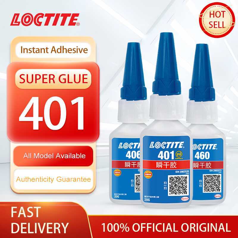 100% Asli Loctite 401 403 406 480 460 415 435 454 495 498 Instan 20g, Super Kuat, Lem Sianoakrilat.