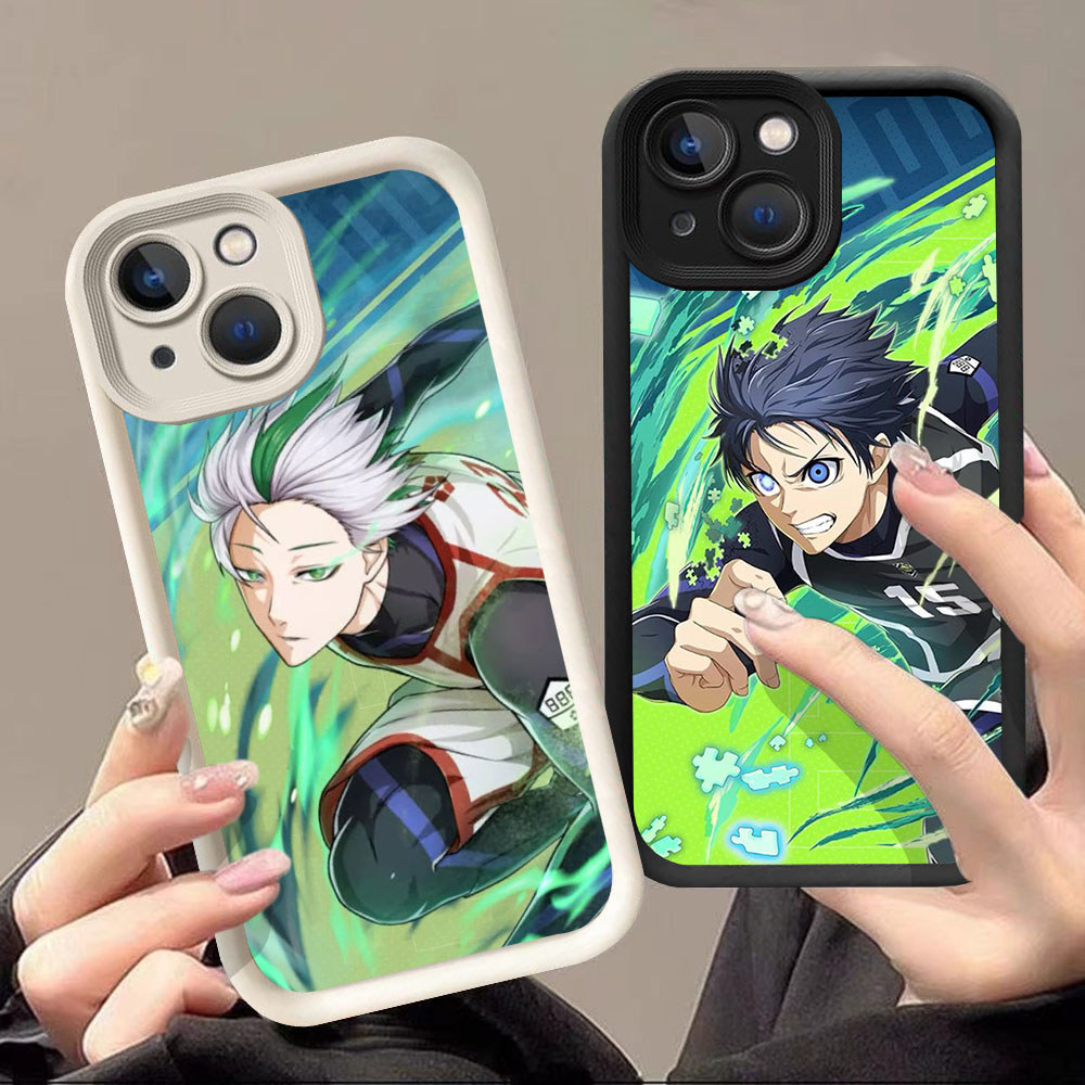 Lembut Casing untuk iPhone X XR XS 15 Pro Max Kasus CF65 Blue Lock