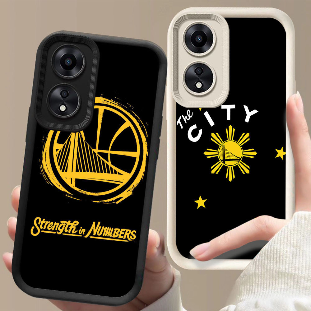 Casing Ponsel Anti Jatuh untuk OPPO A78 A18 A98 A58 A38 A17 A17K A60 5G AD18 Golden State Warriors