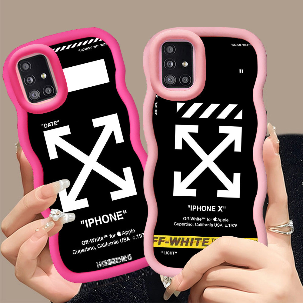 A-27 OFF White Casing untuk Samsung A03 A03S A31 F02S A51 M02S A02S hitam merah Pink Case