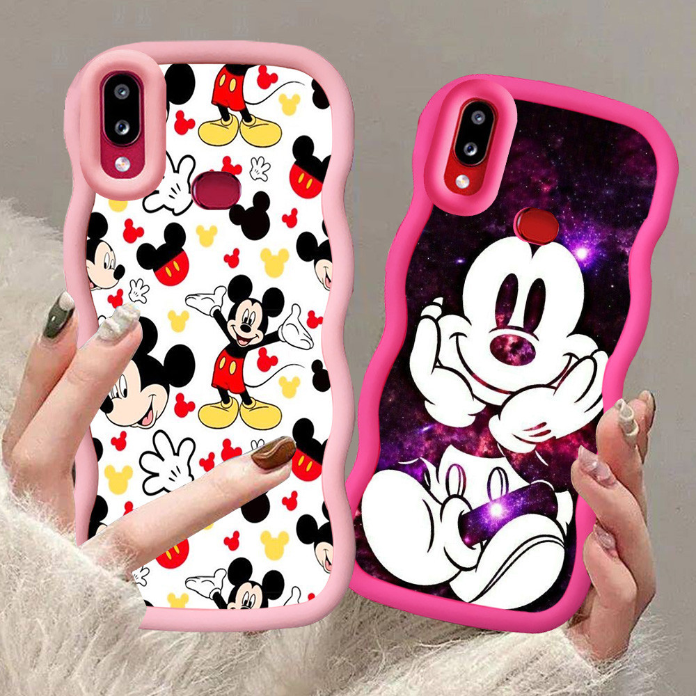 A-10 mickey mouse Casing untuk Samsung A10S A20 A21S M01S M10S M20S hitam merah Pink Case