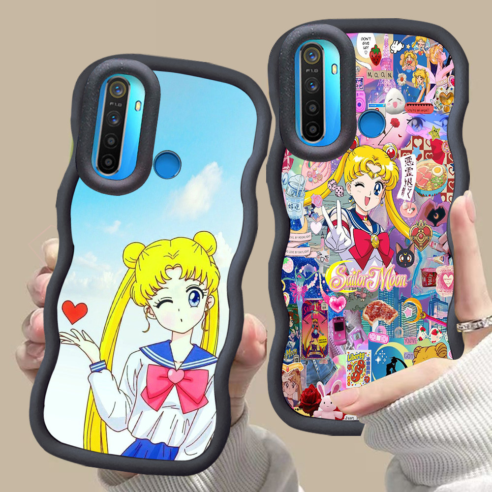 D-17 Sailor Moon Pink merah Casing untuk OPPO A31 A91 Reno 3 Realme 5 6i 5i 5s hitam