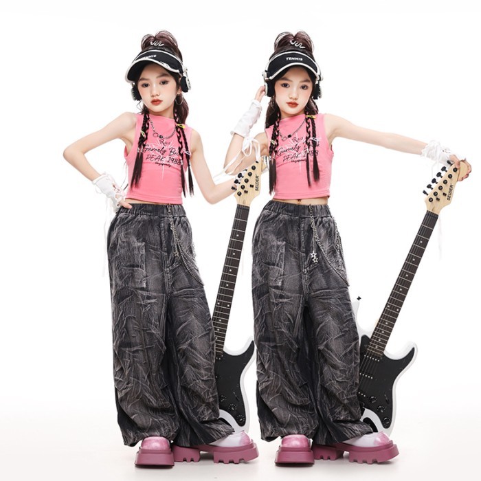 Children's Jazz Dance Performance Costumes Korean Style Girls' Trendy Cool Jazz Dance Street Dance