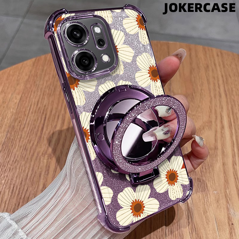 Glitter Card Case HP Oppo A53 A9 2020 A57 2022 A17K A15 Cermin Dengan Stand Oppo Case Silikon Casing