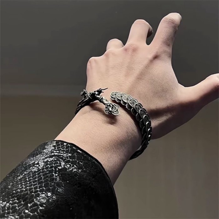 Taoist Youth Copper Coin Sword Men's Bracelet Original Retro Handmade Creative Passepartout Open Br