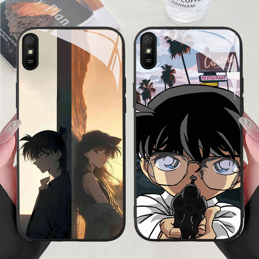 DR-48 Detective Conan HD Glass Casing untuk Xiaomi Redmi 9A 9i 7 14C 14R A4 A3 Note 7 Poco C75 Pro