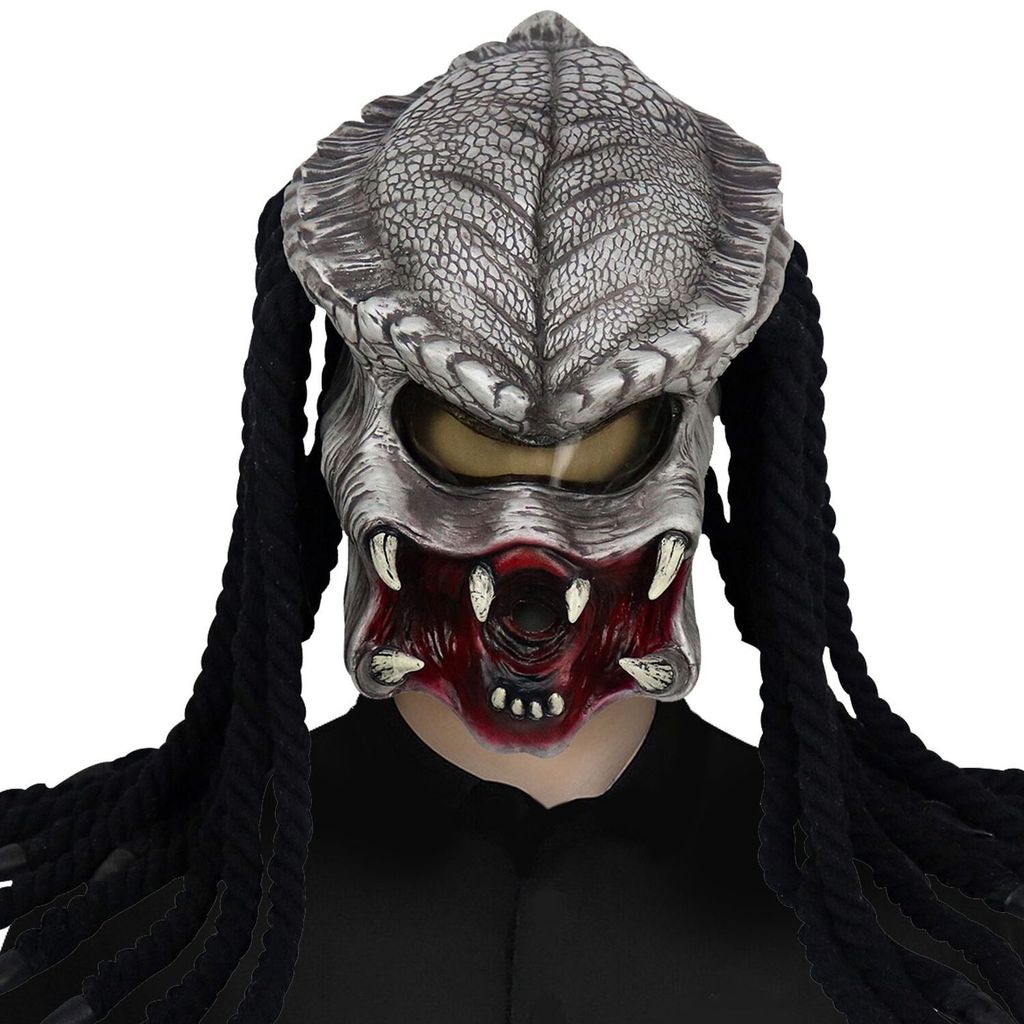 Topeng Cosplay Alien Vs. Halloween, Helm Predator Menyeramkan, Pesta Berkualitas