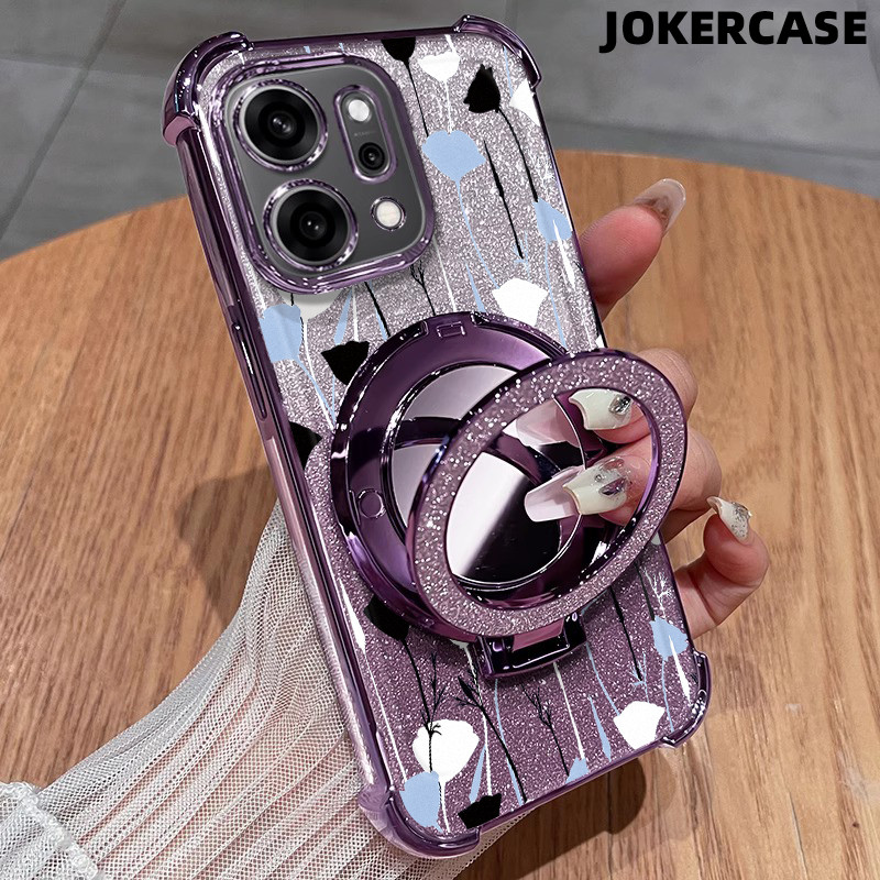 Glitter Card Case HP Oppo A53 A9 2020 A57 2022 A17K A15 Cermin Dengan Stand Oppo Case Silikon Casing