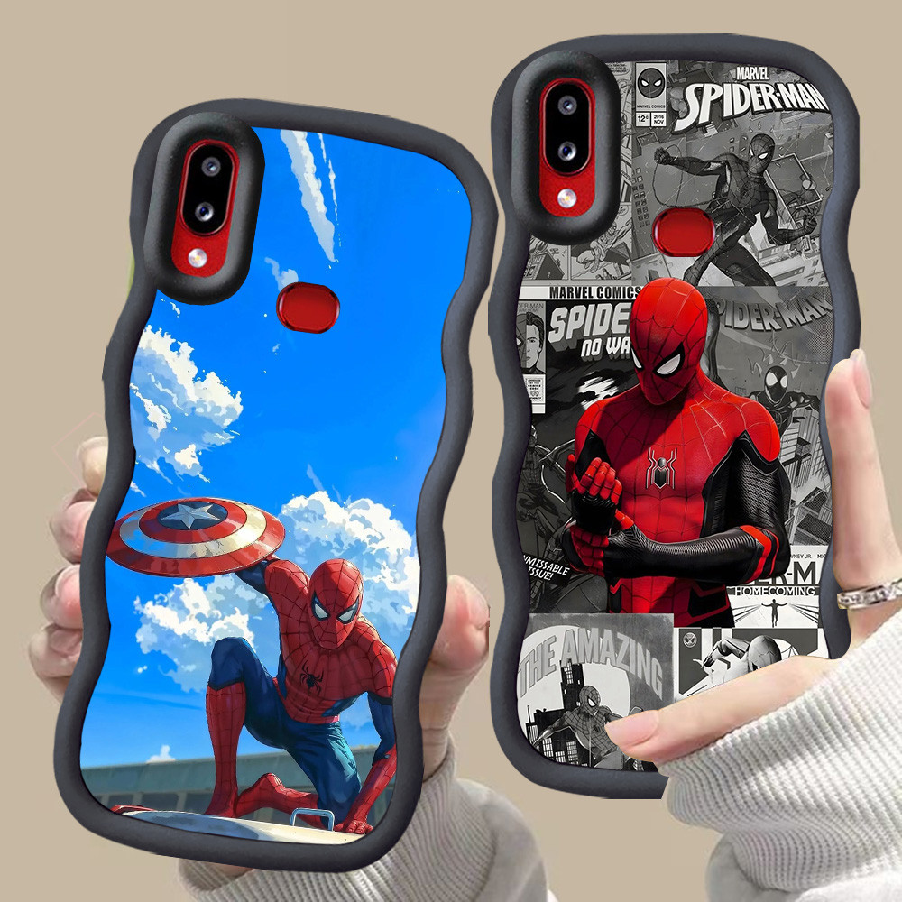 D-14 Spiderman Pink merah Casing untuk Samsung M10S M20S M01S A20 A10S A21S hitam