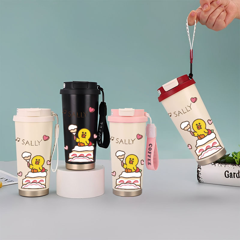 Sally Line Friends Tumbler Kopi Stainless Steel CUP 500 ML Vacuum Mug Termos Coffee Cup CUPLXSP01021
