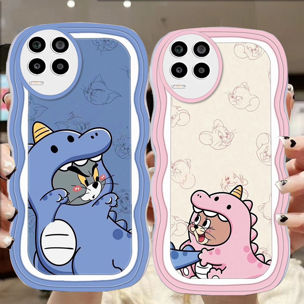 A-10 Cat and Mouse couple TPU Casing untuk Realme C17 7i 8i 8 Pro 5G Transparan Case
