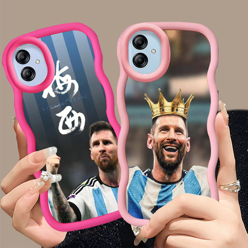 A-19 Messi King Casing untuk Samsung A05 M13 A04 F04 M04 A04E 5G hitam merah Pink Case