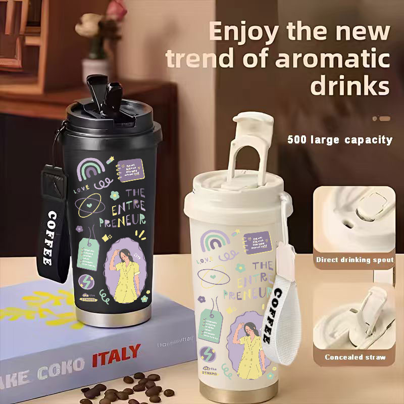 MBTI Extrovert Tumbler Kopi Stainless Steel CUP 500 ML Vacuum Mug Termos Coffee Cup CUPLXSP01018