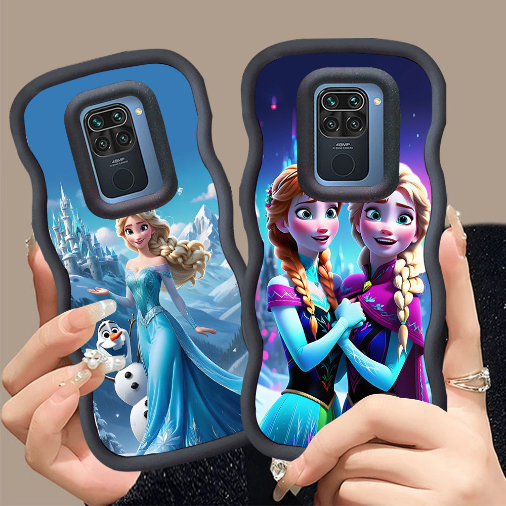 A-5 Frozen Casing untuk Xiaomi Redmi Note 9 9S Pro Max hitam merah Pink Case