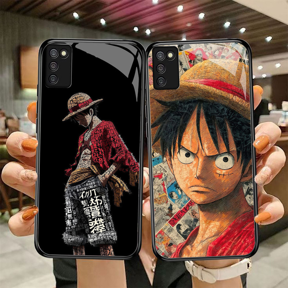 DR-80 One Piece Luffy HD Glass Casing untuk Samsung A03S A71 M02S A02S A51