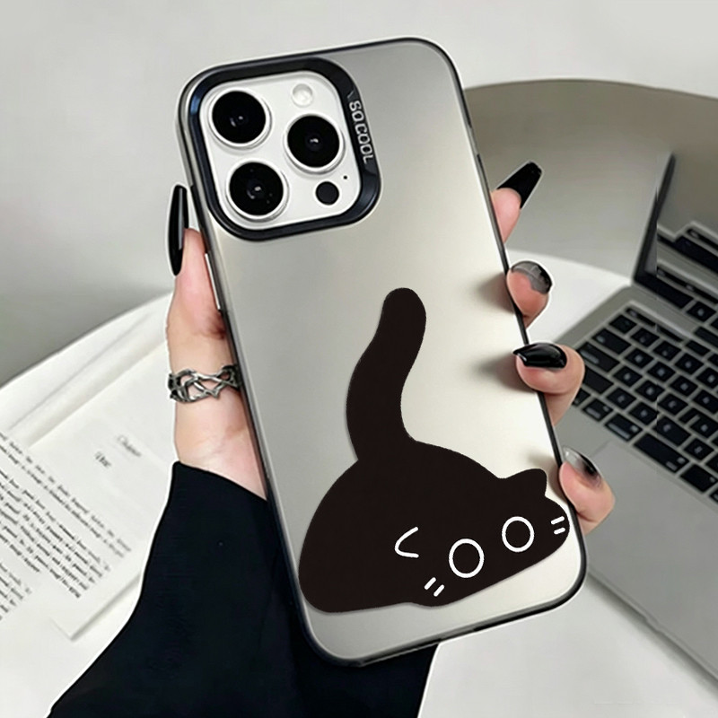 Casing Redmi Kucing hitam berdiri untuk Note11 Pro 12 POCO M4 X3 PX5 A3 13C X6 Note 13 MI 14 PRO 9 1