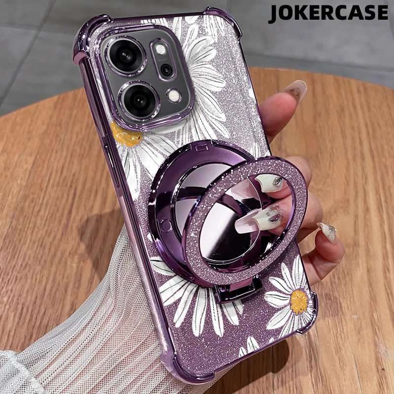 Glitter Card Case HP Oppo A53 A9 2020 A57 2022 A17K A15 Cermin Dengan Stand Oppo Case Silikon Casing