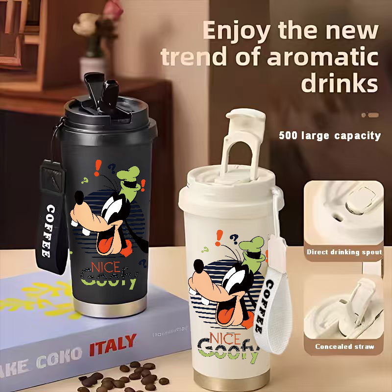 Goofy Disney Tumbler Kopi Stainless Steel CUP 500 ML Vacuum Mug Termos Coffee Cup CUPLXSP01016