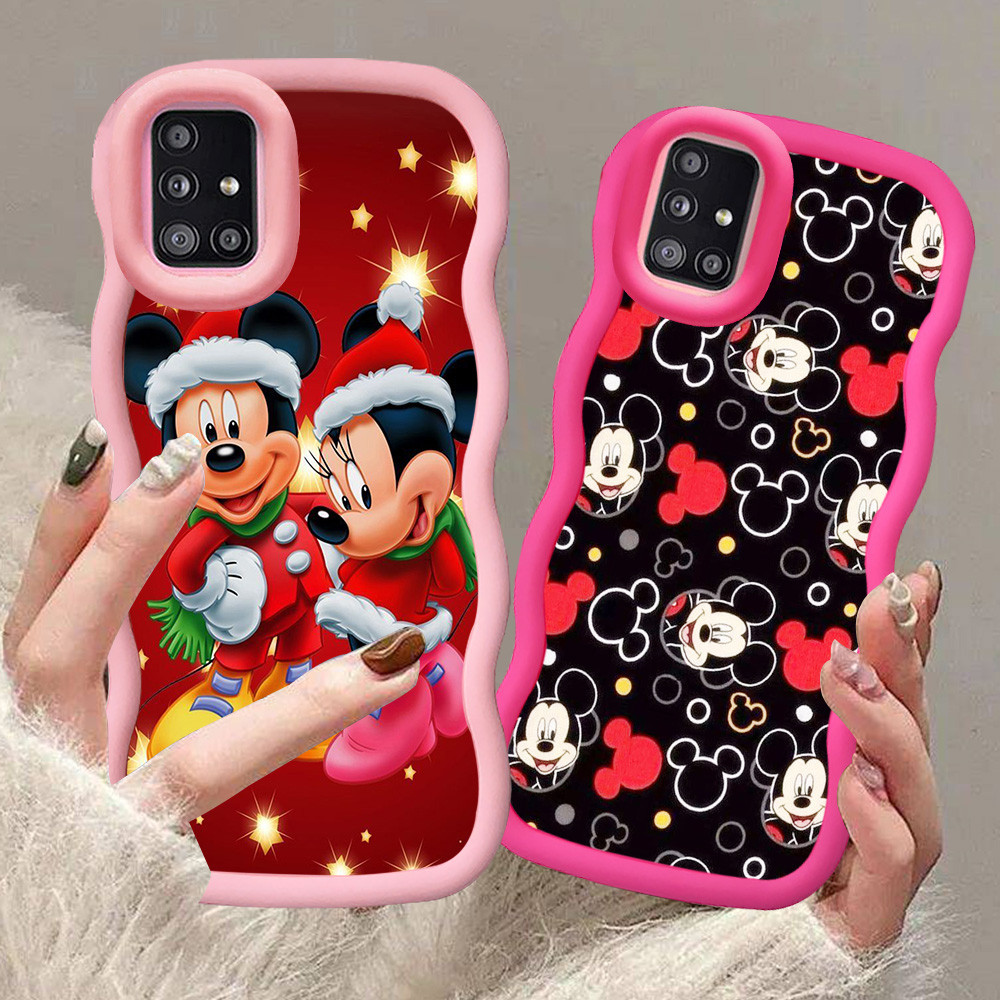 A-10 mickey mouse Casing untuk Samsung A03 A03S A31 F02S A51 M02S A02S hitam merah Pink Case