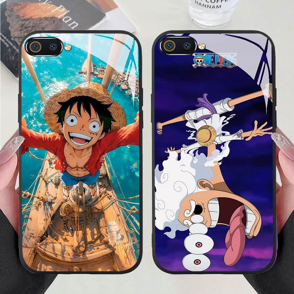 DR-75 Monkey Luffy HD Glass Casing untuk Realme C1 C2 C2s OPPO A3S A5 A12E
