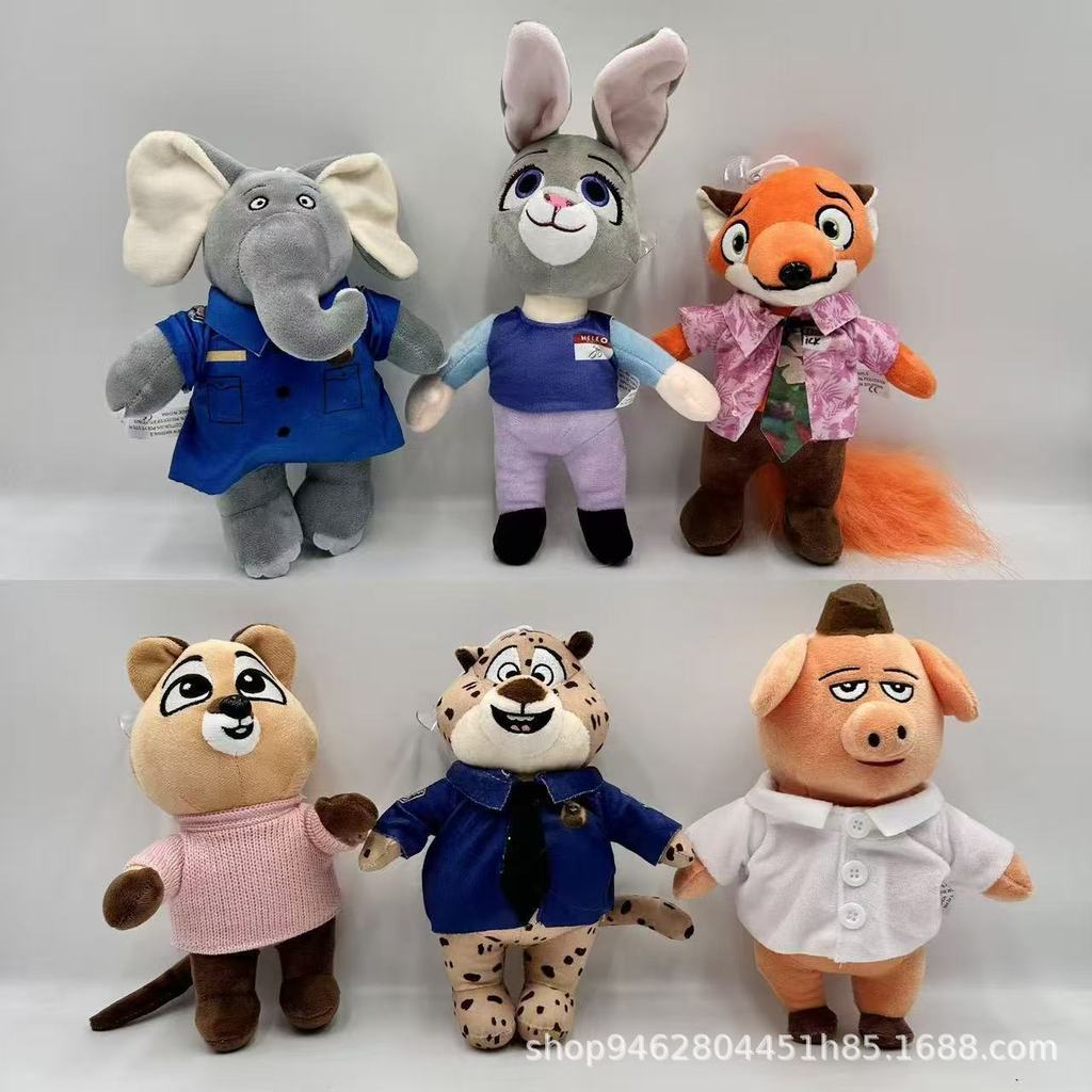 Boneka Lucu Plushie Judy  Nick Fox Dari Zootopia Yang Bisa Dibawa Lintas Negara, Hadiah Kelinci, Bon