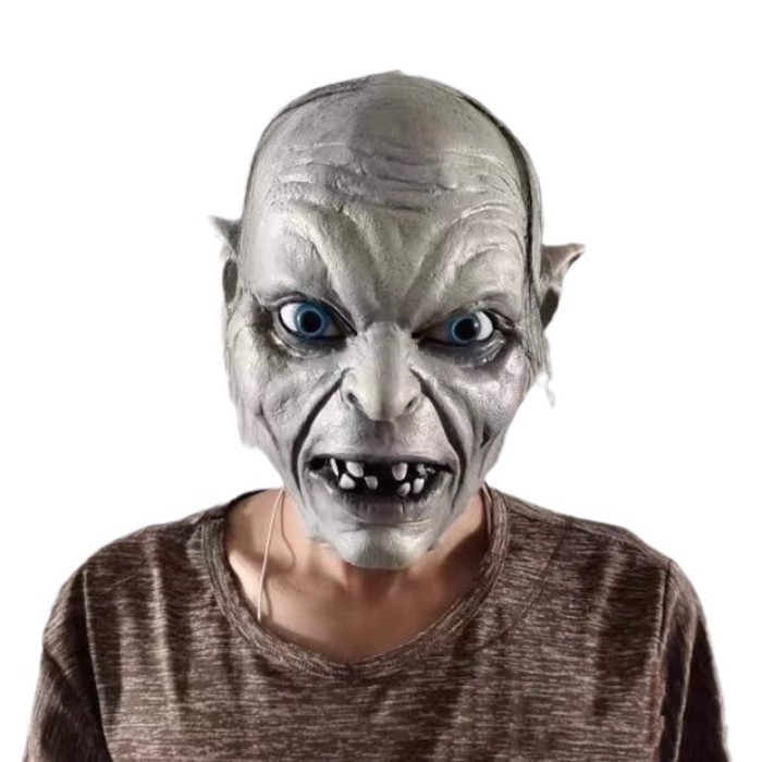 Halloween White Gollum Horror Mask Lord Of The Rings Zombie Head Latex Cosplay Film And Television