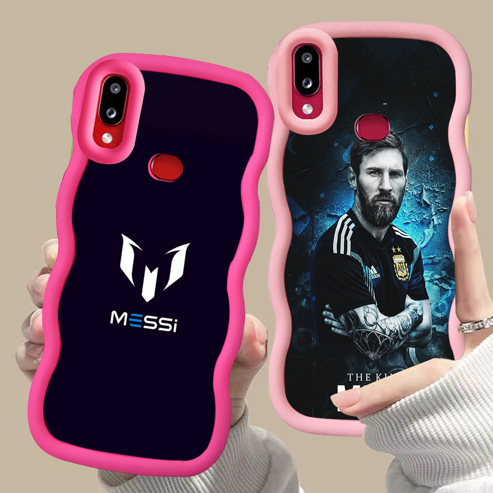 D-10 Messi Pink merah Casing untuk Samsung M10S M20S M01S A20 A10S A21S hitam