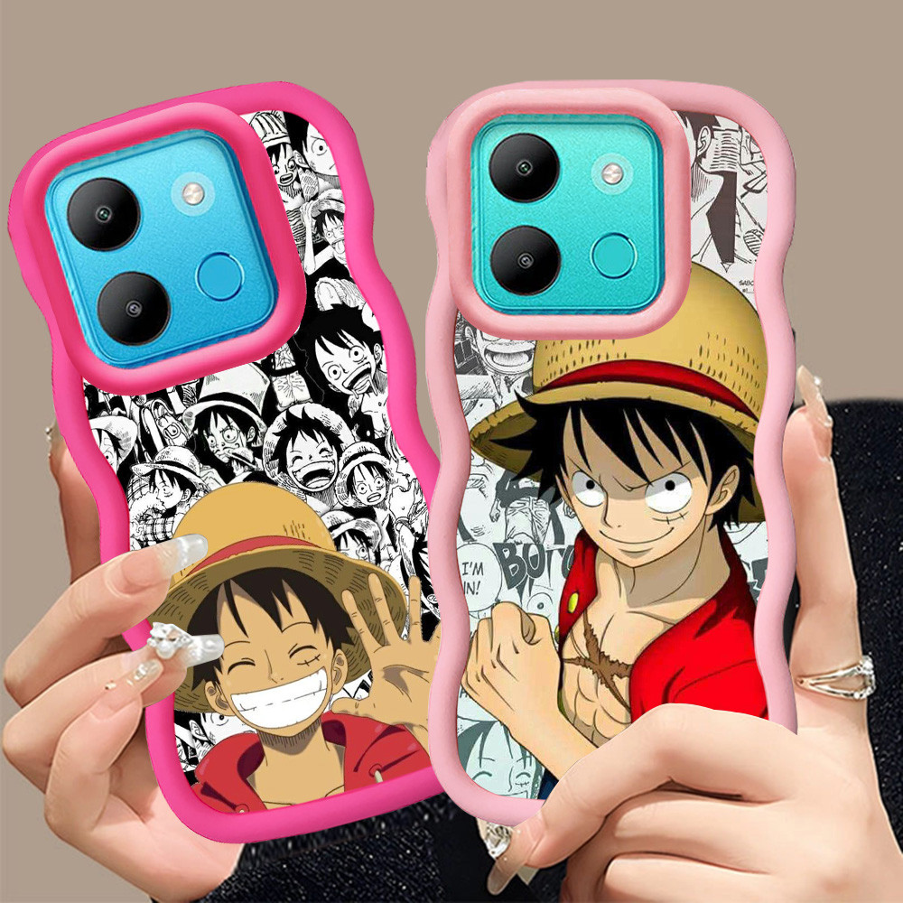A-4 One Piece Luffy Casing untuk Infinix Smart 7 Plus Note Zero 30 5G hitam merah Pink Case