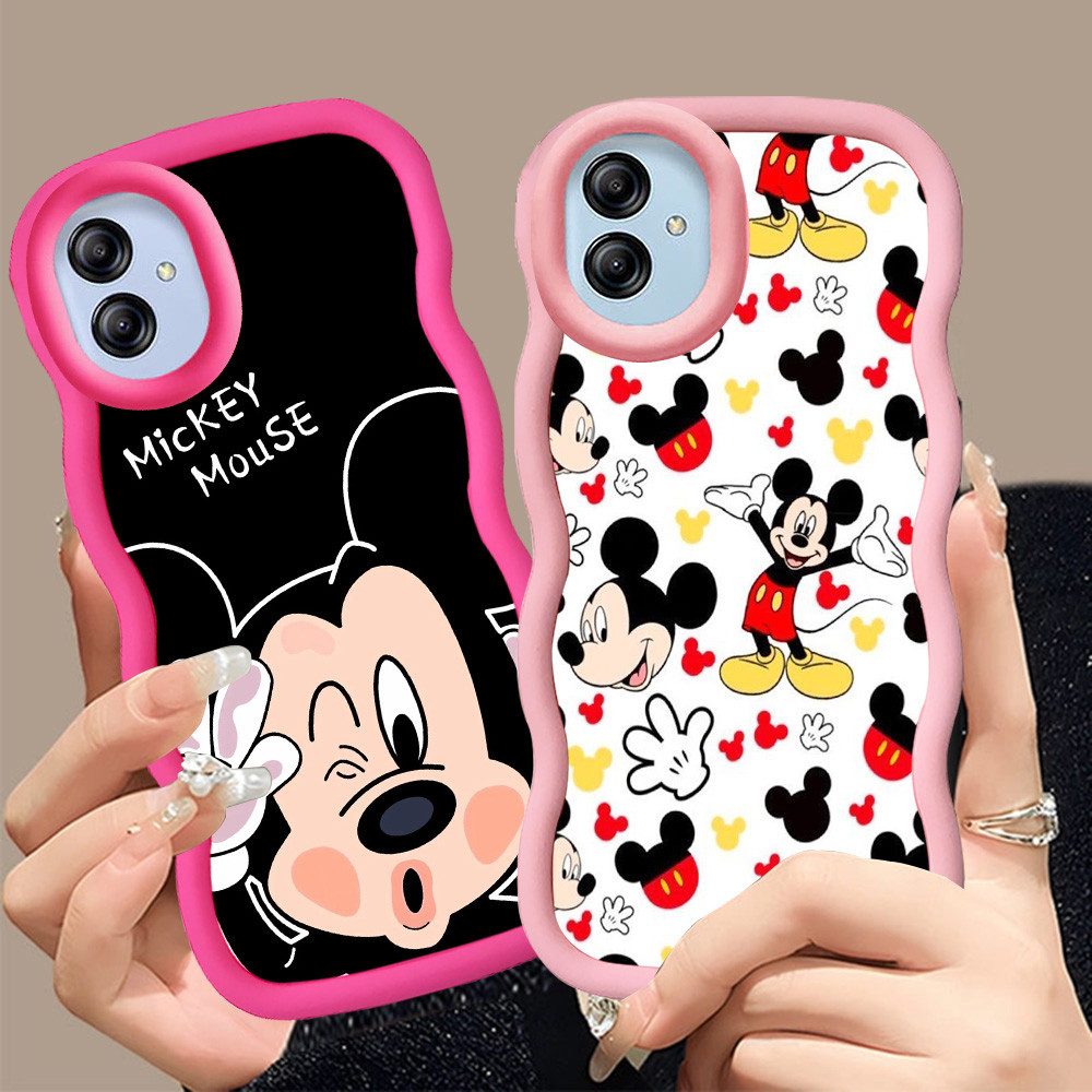 A-10 mickey mouse Casing untuk Samsung A05 M13 A04 F04 M04 A04E 5G hitam merah Pink Case