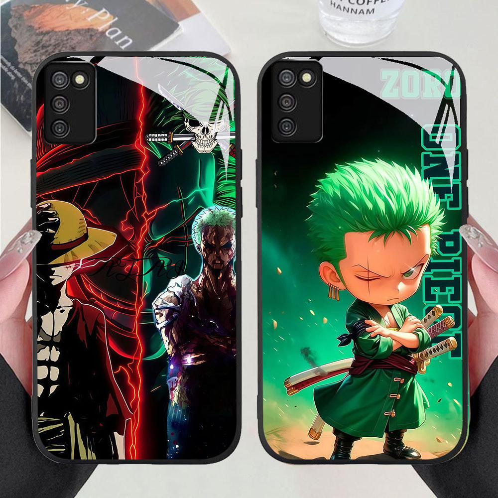 DR-68 Luffy Zorro HD Glass Casing untuk Samsung A03S A71 M02S A02S A51