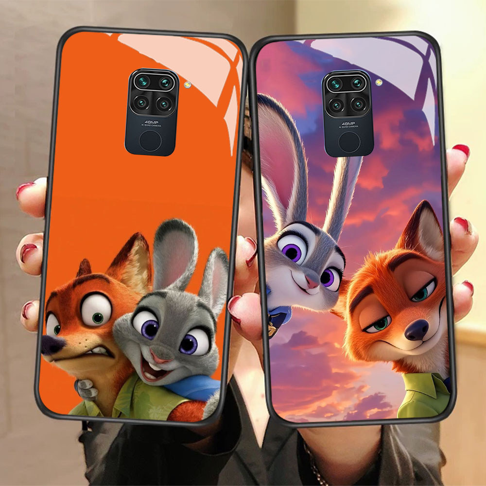 CK-34 Zootopia HD Glass Casing untuk Xiaomi Redmi Note9 9S Poco M2 X3 NFC Pro