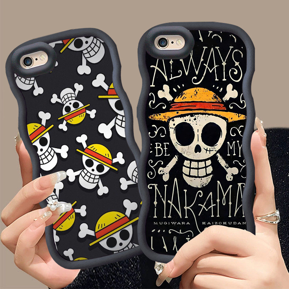 A-28 Logo One Piece Casing untuk iPhone 8 7 Plus SE 2022 2020 hitam merah Pink Case