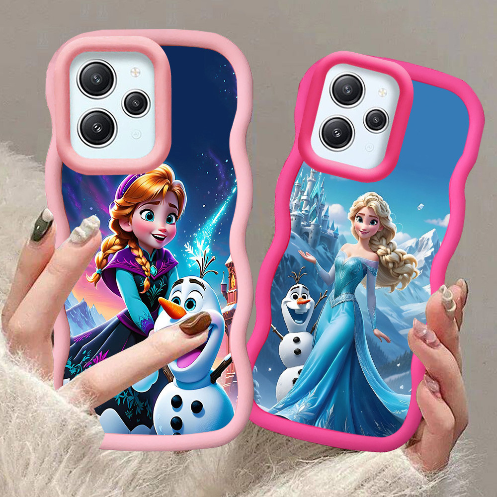 A-5 Frozen Casing untuk Xiaomi Redmi Note 12 12s Pro hitam merah Pink Case