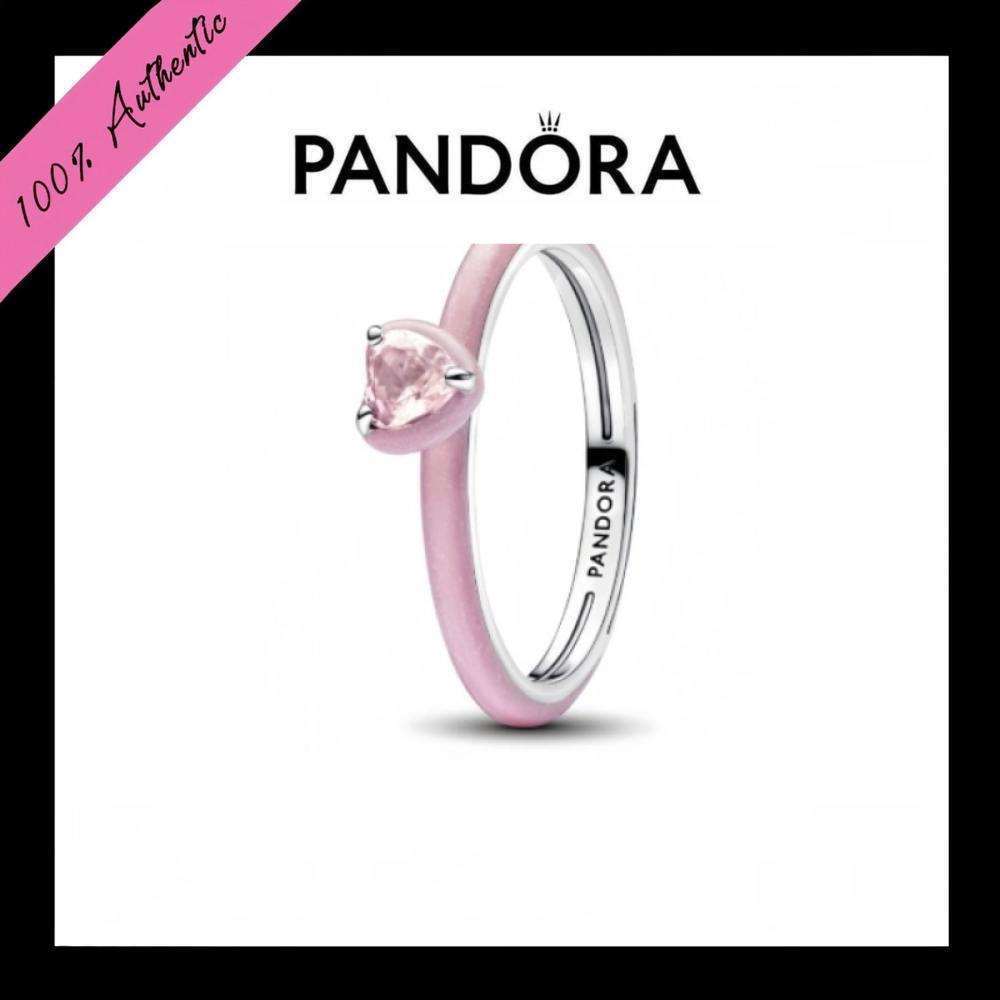 Perhiasan Pandora Pink Chakra Heart Ring Birthday Gift Women's Gift