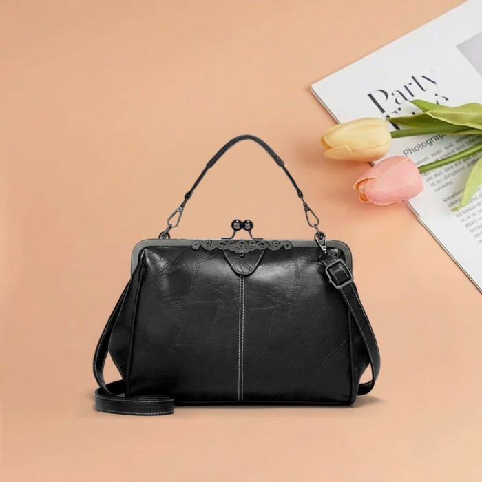 New Women's Bag Handbag Shoulder Bag Crossbody Bag Women's Bag Clip Bag British Retro Large Bag