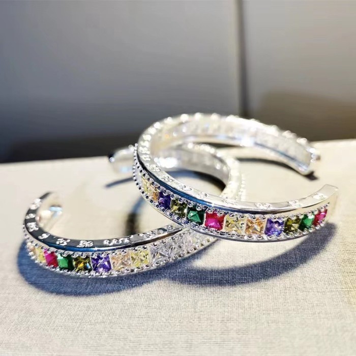 Thai Buddha Millionaire Colorful Bracelet Women's Opening Adjustable Imitation Moissanite Full Diam