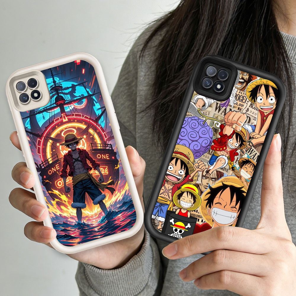TT-53 Karakter Luffy Casing ponsel tipis OPPO Reno A54 A15s A16K A15 F17 A35 A16E A93 4F Pro 2021