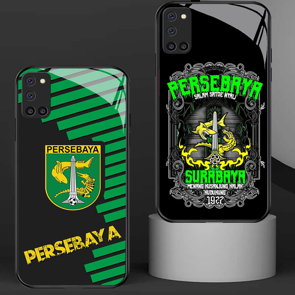 KD-78 Persebaya Surabaya HD Glass Casing untuk OPPO A92 A72 A94 A52 F19 Reno 5 5F Lite Pro
