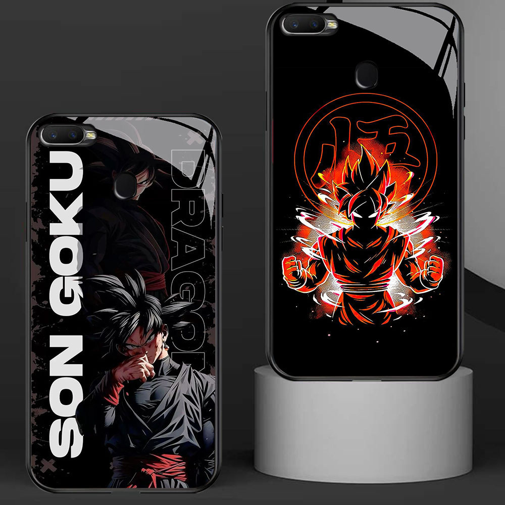 KD-90 Son Goku HD Glass Casing untuk OPPO A7 A12 A12S A11K A5S F9 F7 F5 Realme 2 Pro