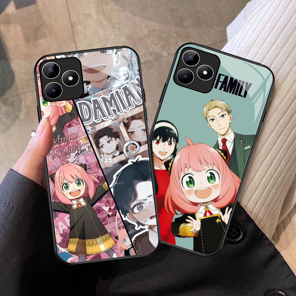YM-53 Spy x Family Casing ponsel kaca tempered Realme Narzo C53 GT C31 C35 N53 50A 6 Prime 5G