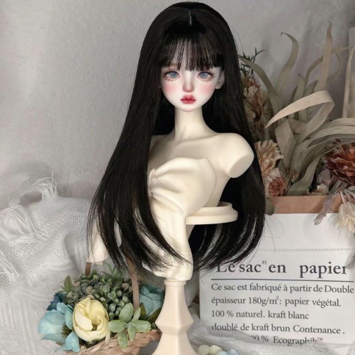 Wig boneka BJD 346 poin rambut bayi sutra lembut wig boneka Barbie Ye Luoli sutra suhu tinggi
